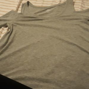Gray long sleeve with open shoulders